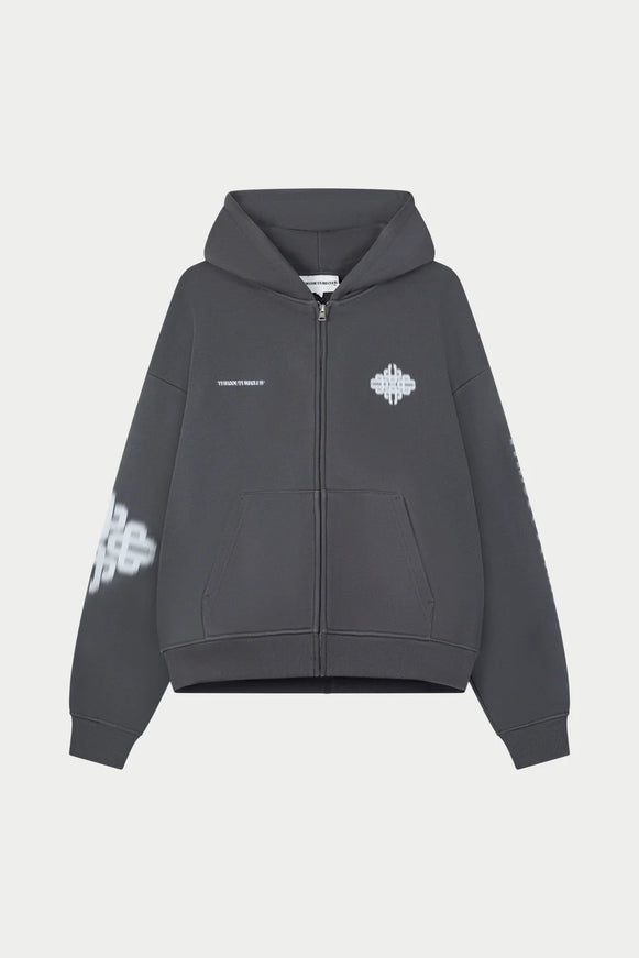The Couture Club The Couture Club Zip Hoodie Motion Blurred SS26 Charcoal