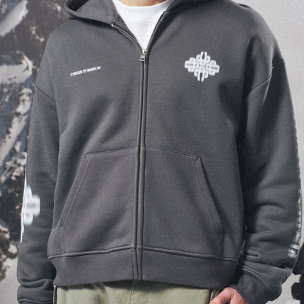 The Couture Club The Couture Club Zip Hoodie Motion Blurred SS26 Charcoal