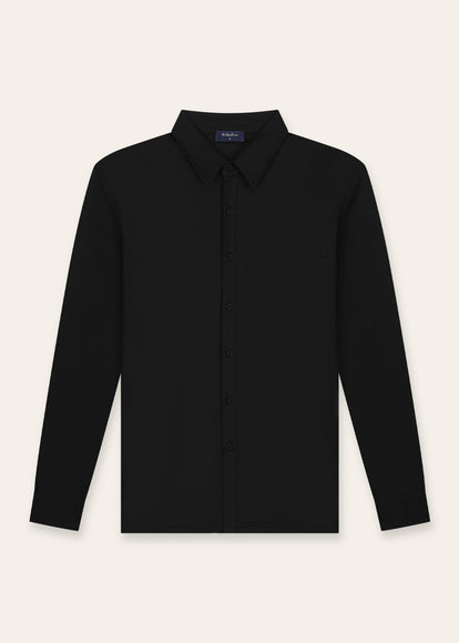 Triad'oro Triad'oro Buttoned Longsleeve Polo FW25 Black