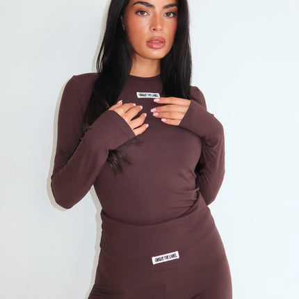 Unique The Label Unique The Label Long Sleeve Top Nena NOOS Cacao