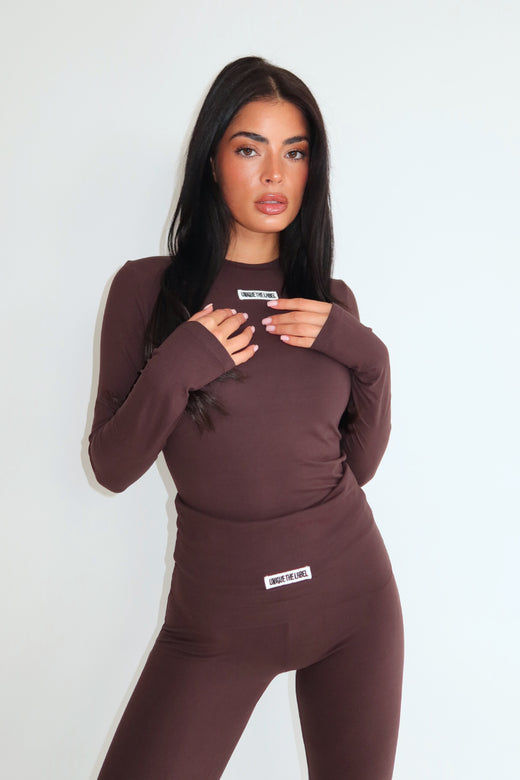 Unique The Label Unique The Label Long Sleeve Top Nena NOOS Cacao
