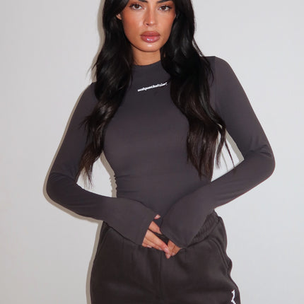 Unique The Label Unique The Label Long Sleeve Top Robyn FW25 Charcoal