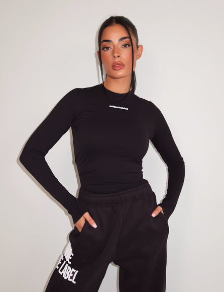 Unique The Label Unique The Label Long Sleeve Top Robyn FW25 Deep Black