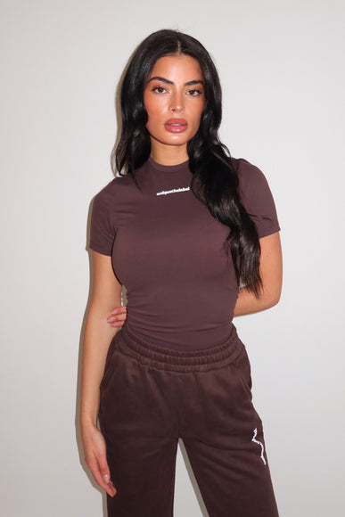 Unique The Label Unique The Label Short Sleeve Top Robyn FW25 Cacao
