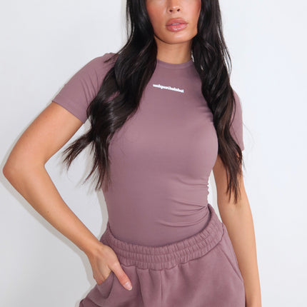 Unique The Label Unique The Label Short Sleeve Top Robyn SS26 Mushroom